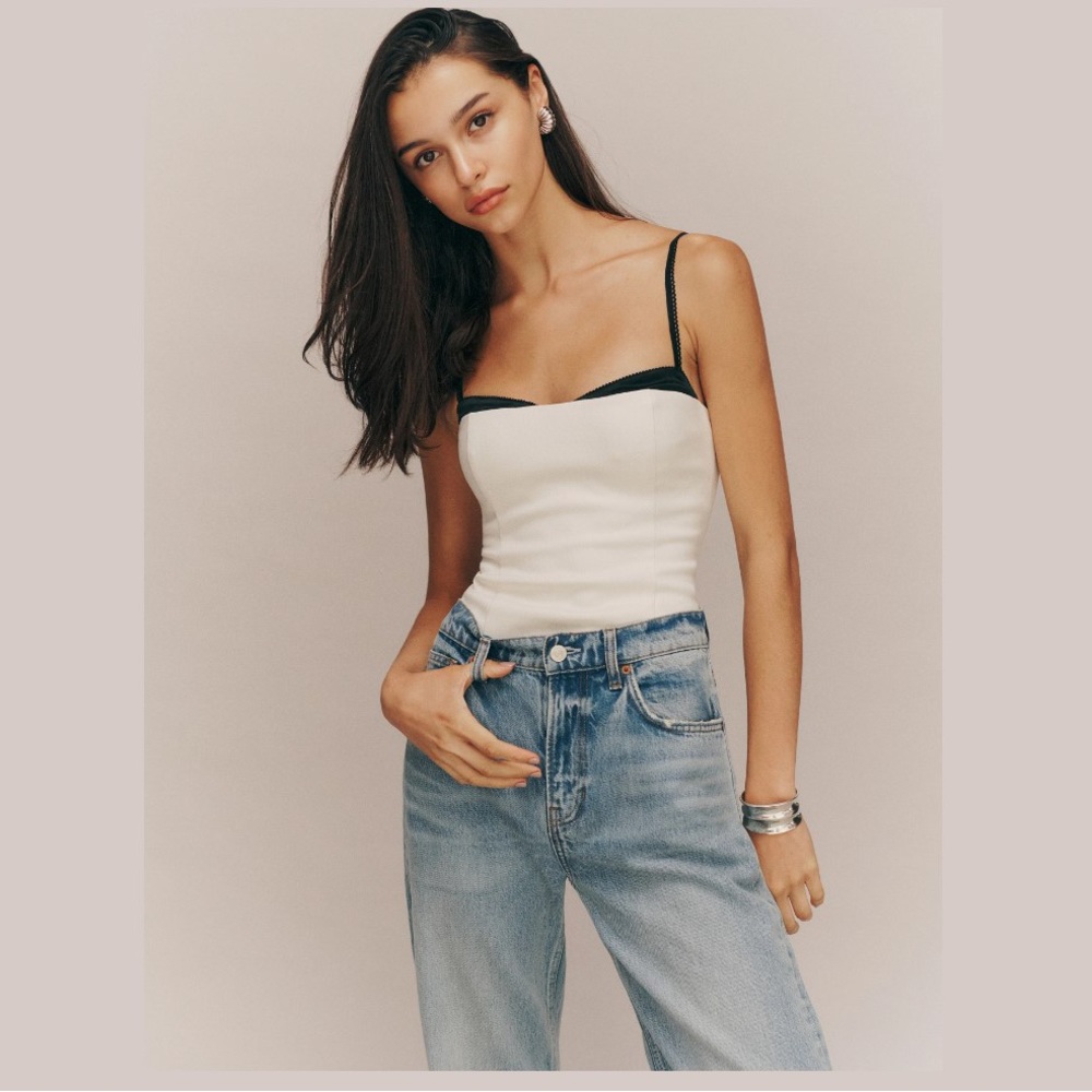 Reformation Melanie top l White | Christmas Sale